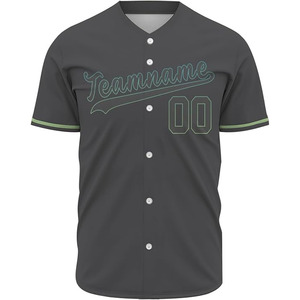 Vente chaude hommes femmes Baseball Jersey fendu demi boutonné chemises imprimé équipe nom numéro - Product Image 3