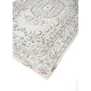 Alfombras Vintage de Lana Color Marfil, Anudadas a Mano, con Diseño de Medallón Rectangular Abstracto, para Entrada, Pasillo, Sala de Estar, Uso Juvenil - Pae-522 - Product Image 2