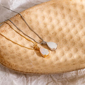 9X11mm forme de poire éthiopienne cornaline gemmes Vintage collier en argent Sterling 925 plaqué or lunette réglage pendentif chaîne femmes - Product Image 3