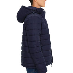 Vestes matelassées à capuche en duvet réactives à la chaleur, coupe-vent, à fermeture éclair personnalisée, changeant de couleur, pour l'hiver, pour hommes, en polyester - Product Image 6