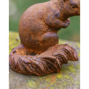 Escultura de Ardilla de Hierro Fundido Hecha a Mano, Acabado Oxidado, Precio Económico, Adorno Decorativo de Ardilla para Suministros de Jardín - Product Image 3