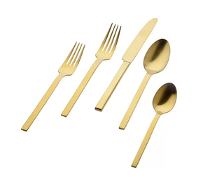 Ensemble de couverts réutilisables en acier inoxydable écologique tendance Couverts de restaurant américain Argenterie Décor de table pour cadeaux - Product Image 2