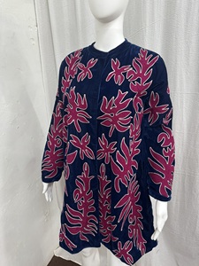 Chaqueta DE BODA bohemia de manga larga ecológica de lona con botones Suzani bordados Unisex, relleno de algodón, temporadas de otoño e invierno - Product Image 3