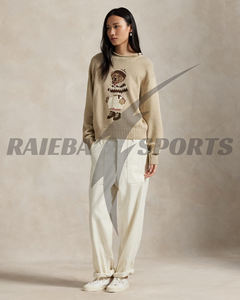 Pull décontracté d'hiver pour femmes de très haute qualité, col personnalisé, 100% laine, anti-boulochage, boutonné devant, vente en gros - Product Image 4