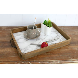 Bandeja decorativa de remium uality, con asa de cuero, para reakfast - Product Image 4