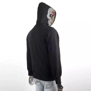 Sudadera con Capucha y Cremallera, Bordada con Pedrería, Estilo Urbano, Logotipo Personalizado, Unisex, Talla Grande para Hombre, Fabricantes de Ropa Personalizada OEM 2025 - Product Image 3