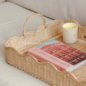 Bandeja grande de ratán de concha marina (natural) Tejida a mano éticamente y versátil, se puede utilizar como centro de mesa, plato para servir - Product Image 3