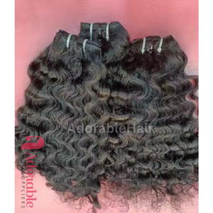 Venta al por mayor de extensiones de cabello humano virgen indio trenzado de onda profunda cutícula alineada paquete tejido ninguno Procesamiento de fabricantes - Product Image 4