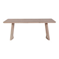 Table à manger en bois de chêne massif avec socle moderne élégant Design français rustique pour la cuisine, le bureau et l'hôtel