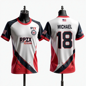 Ropa deportiva de cuello redondo transpirable para hombre personalizada, camisetas sublimadas impresas para softball, fútbol, pesca, uniformes al por mayor - Product Image 3