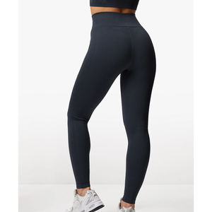 Leggings de gymnastique taille haute pour femmes Logo personnalisé équipement de sport respirant entraînement Double Push Yoga pantalon tricoté décontracté - Product Image 6