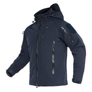 Men's High Quality Winter Softshell <b>Jacket</b> <b>Fleece</b> <b>Lining</b> Windproof Waterproof Breathable Hood Stand Front Logo Waterproof Canvas - Product Image 4