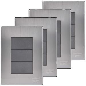 Revestimiento de Pared Sofisticado, MXIUF-004, 4 Piezas, Placa Lisa, Plateado/Oxford, Acero Inoxidable/PC. - Product Image 1