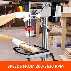 Taladro de columna industrial con motor de cobre puro de 12A, 200-3630 RPM, control de velocidad variable, sistema de disipación de calor - para madera - Product Image 4
