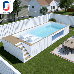 สระว่ายน้ำไฟเบอร์กลาสขนาด 40 ฟุต สำหรับครอบครัว รีสอร์ท หรือสวนหลังบ้าน พร้อมพื้นระเบียงสระว่ายน้ำแบบหนาพิเศษ - Product Image 1