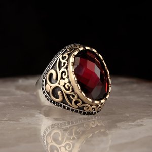 Bague en cristal pur véritable fabriquée à la main en Turquie Modèle tendance de luxe Style vintage - Product Image 1