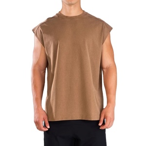 Sports Yoga Wear <b>Singlet</b> <b>Men</b> Gym Training Vintage Tank Top Loose Fit O-Neck Athletic Plus Size 220 Gsm Vest Breathable - Product Image 5