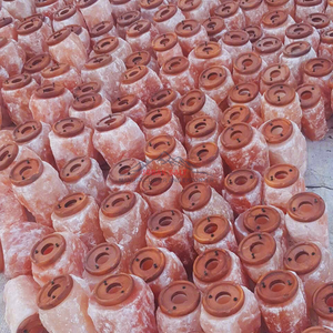 โคมไฟเกลือหินหิมาลัยสีชมพูแกะสลักด้วยมือเป็นมิตรต่อสิ่งแวดล้อมฐานไม้สไตล์เลิฟที่ได้รับการรับรองโดยตรง - Product Image 4