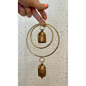 Finest Quality Gold <b>Metal</b> Hanging Bells Unique Heart Design Wall Hanging Bells Perfect For Home <b>Garden</b> Decoration On-Sale - Product Image 2