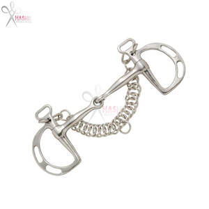 Mors à chaîne Kelly Silver Star en acier inoxydable à fentes Kimberwicke, durable, pour l'équitation, entraînement équilibré, contrôle HASHIR - Product Image 5