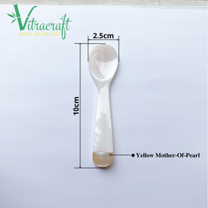 ของขวัญที่ได้รับจากธรรมชาติช้อนคาเวียร์คือการรวมกันของหอยมุกสีขาวและสีเหลืองปลอดภัยเมื่อใช้ขนาด10ซม - Product Image 6
