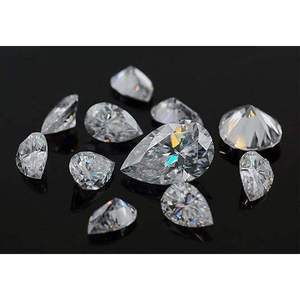 Moissanite certifiée créée en laboratoire D VVS1, taille excellente, taille poire, pierre non montée - Product Image 4