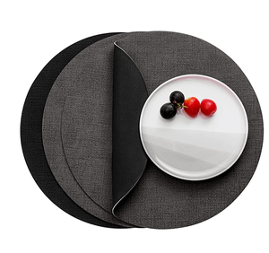 Faux Leather Easy to Clean Plate <b>Mat</b> Resistant Heat Waterproof Placemats <b>Round</b> Dinning <b>Table</b> <b>Mats</b> Durable Quality - Product Image 2