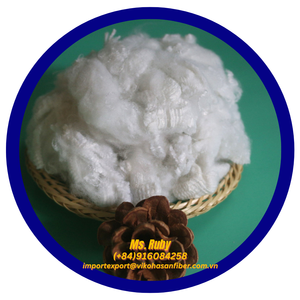 Fibra de poliéster sólido de buena calidad 0.9D, fabricante Vikohasan de grado reciclable blanco para material de relleno giratorio - Product Image 3