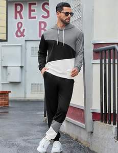 Ensemble de survêtement pour homme 2 pièces, sweat-shirt et pantalon de survêtement athlétique à blocs de couleur, sweat-shirt décontracté, jogging, ensemble de pantalons de survêtement pour homme - Product Image 4