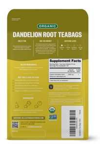FGO Organic Roasted Dandelion Root <b>Tea</b>, 100 Count, Eco-Conscious <b>Tea</b> Bags, Resealable Bag - Product Image 3