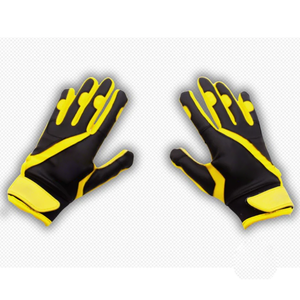 Cómodos guantes de bateo de béisbol amarillos negros de cuero guantes de bateo de béisbol de moda deportiva para la venta - Product Image 1
