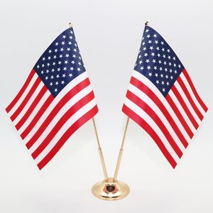 Drapeau de table double face premium USA, technique d'impression numérique, mât en aluminium - Product Image 4