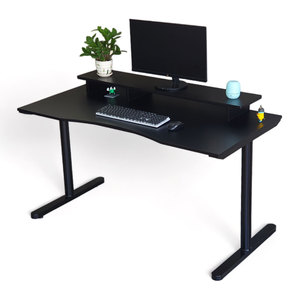 GD68067 Ergonomic Gaming <b>Desk</b> 140x70cm Rubber Wood with Iron Legs Modern PC <b>Computer</b> <b>Desk</b> Assembly Required - Product Image 1
