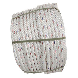 Corde de pêche blanche haute résistance la plus vendue 24MM 220M Rayures rouges et bleues Torsion Z S 4 brins Matériau PP Bobine enroulée - Product Image 2