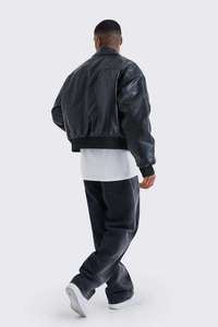 Veste Courte Homme en Polyester Col Montant Personnalisée Noire Respirante Coupe-Vent Style Urbain Qualité Supérieure Patchwork sur le Devant - Product Image 6