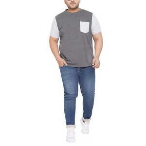 High Street Style Algodón Transpirable Vintage Hombres Color Block Camiseta de manga corta Cuello redondo Camiseta de verano para hombres con bolsillo - Product Image 6