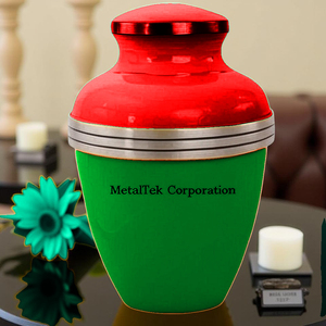 โถโกศใส่ศพสำหรับผู้ใหญ่โถงานศพสีเขียวแดงแบบดั้งเดิมสวยงามปรับแต่งได้ตามต้องการ - Product Image 3