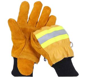 Gants de lutte contre l'incendie en peau de vache à haute température extinction de la flamme gant de sauvetage des pompiers résistant à l'usure - Product Image 6