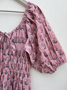 Vestido de algodón con escote corazón para mujer, vestido Midi informal, maxi largo de algodón indio - Product Image 3