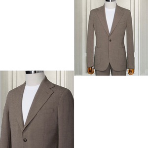 Traje Deportivo Marrón Slim Fit para Hombre, 65% Poliéster, 35% Viscosa, Traje Casual para Negocios y Viajes con Pantalón de Cierre de Botones - Product Image 5