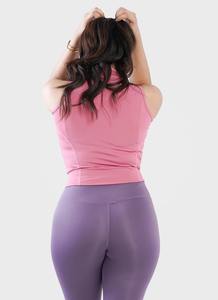 <b>Women</b> Sports Fashion Seamless Zip up Sports Vest <b>Pink</b> Sleeveless Workout <b>Top</b> Compression Performance Cropped Tank <b>Top</b> - Product Image 5