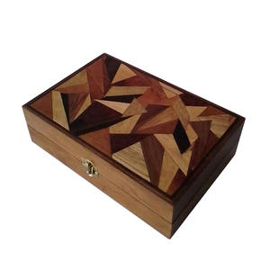 Boîte à bibelots personnalisée en bois avec incrustation d'os Boîte à bijoux en bois Boîte de rangement pour collier, boucles d'oreilles et bracelets - Product Image 6