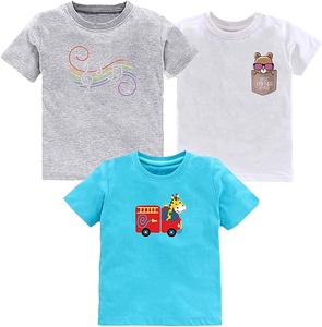 T-shirts pour garçons Enfants Manches courtes Uni Doux Dessin animé Décontracté Quantité Cadeau Impression de logo personnalisé 100 Coton Blanc Enfants Bébé Fille - Product Image 6