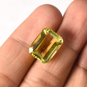 Cuarzo Limón Natural, Corte Esmeralda Octogonal, 16X12 mm, 12.45 ct, Gema Suelta - Product Image 5