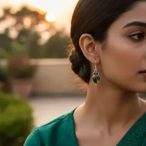 Pendientes Colgantes de Plata 925 y Chapados en Oro para Mujer, Pendientes de Piedra de Moda - Product Image 2