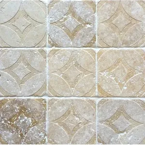 Nueces hechas a mano caídas 4x4 travertino piedra decoración azulejo Backsplash tallado piedra sinterizada producto - Product Image 1