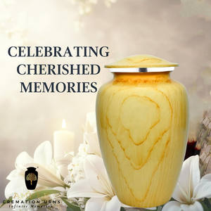 โกศหินอ่อนสีเหลืองลายพิมพ์สไตล์ยุโรปสำหรับบรรจุอัฐิคน ทนทาน คุณภาพพรีเมียม เป็นมิตรกับสิ่งแวดล้อม และปรับแต่งได้ - Product Image 1