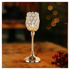 Bougeoirs en cristal de haute qualité décoration de centres de Table en or pour la fête de mariage en 2025 - Product Image 6