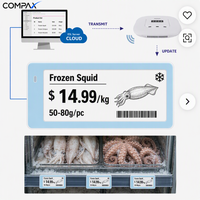Système d'étiquettes électroniques de rayonnage (ESL) COMPAX Low Temp Cloud avec passerelle sans fil pour la gestion des prix de détail et de gros dans la chaîne du froid et des produits surgelés