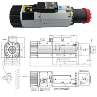 Moteur de broche CNC refroidi par air ISO30 ATC 9,0 kW, 24 000 tr/min, changement d'outil automatique, prise en charge de l'échantillonnage OEM pour routeur CNC à bois